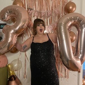 Never Fully Dressed Black Sequin Maxi Dress